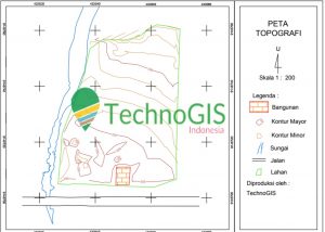 hasil contur peta topografi menggunakan autocad